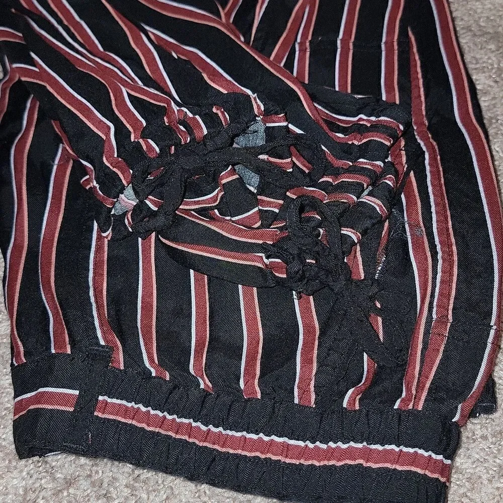 Anthropologie Silky Striped Jogger Pants Size M